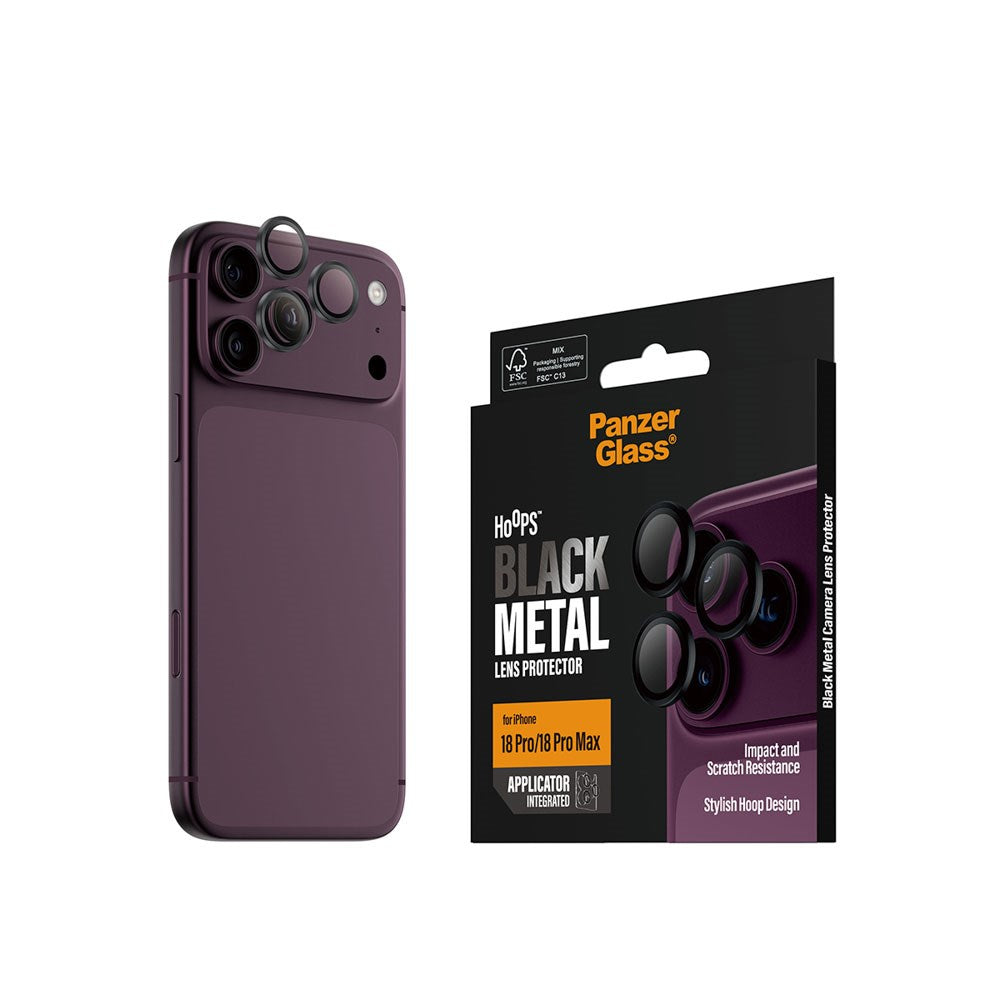 iPhone 18 Pro / Pro Max PanzerGlass Hoops - Kamerabeskyttelse - Svart