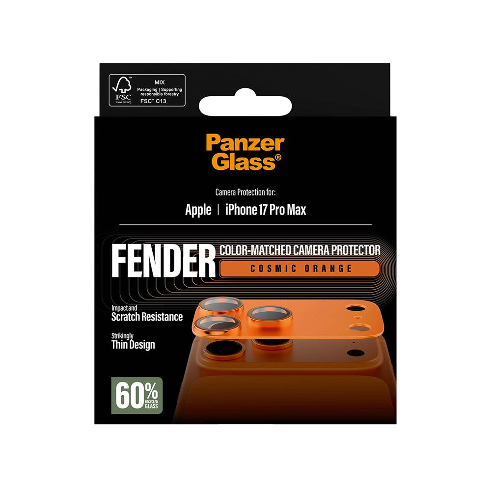 iPhone 17 Pro Max PanzerGlass FENDER Kameralinsebeskyttelse - Cosmic Orange