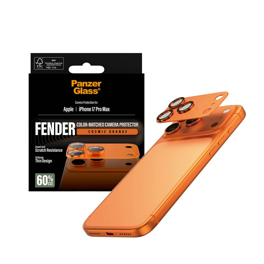 iPhone 17 Pro Max PanzerGlass FENDER Kameralinsebeskyttelse - Cosmic Orange
