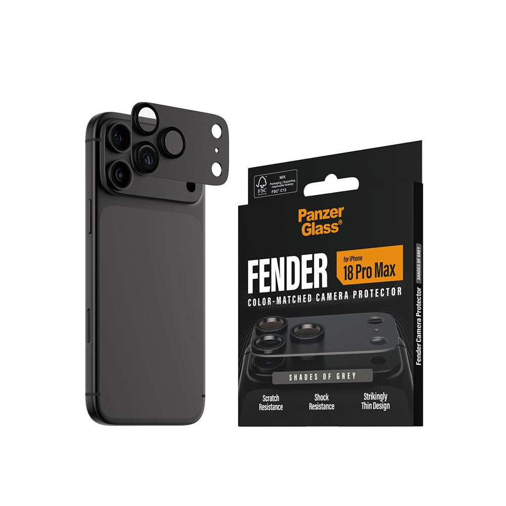 iPhone 18 Pro Max PanzerGlass FENDER Kameralinsebeskyttelse - Shades of Grey