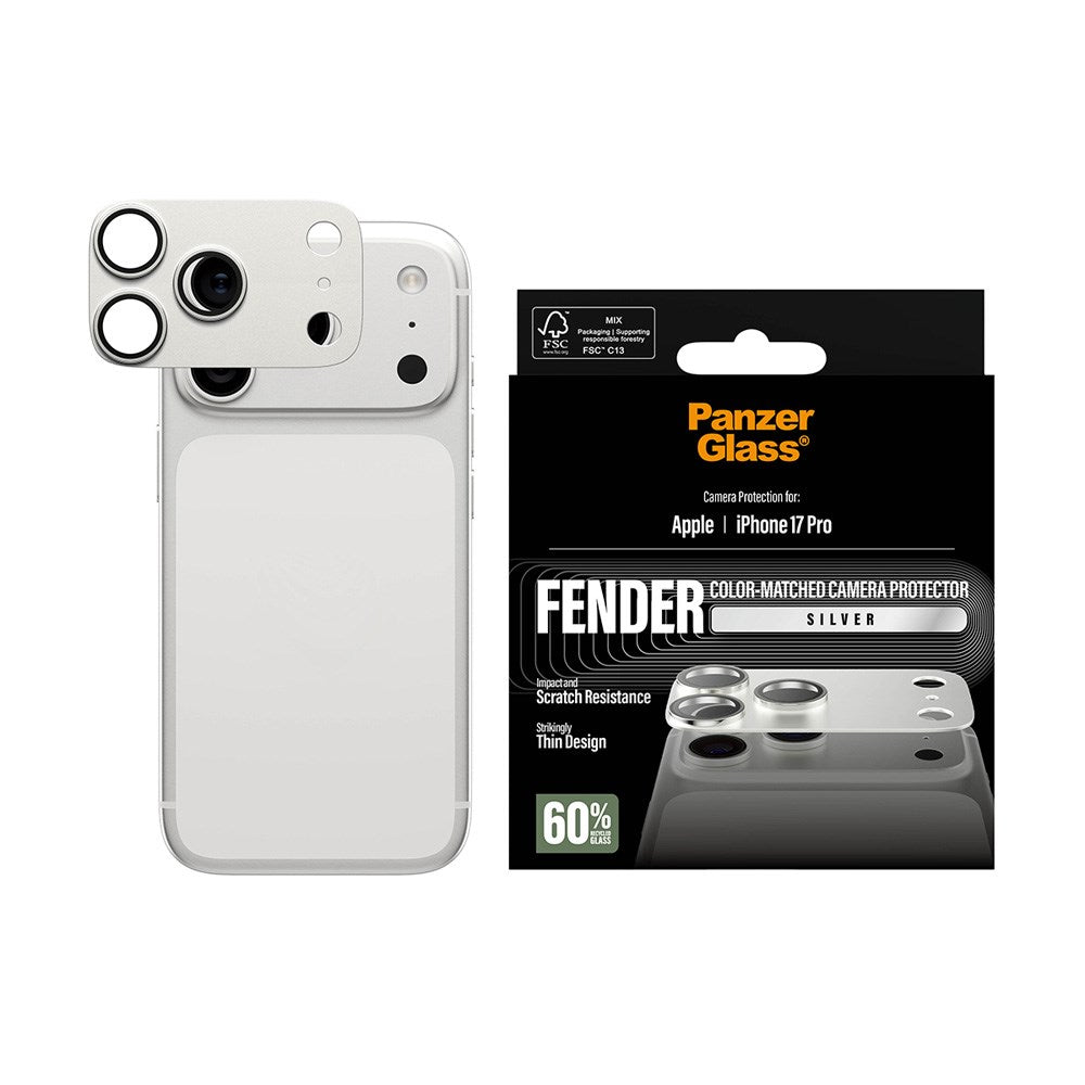 iPhone 17 Pro PanzerGlass FENDER Kameralinsebeskyttelse - Silver