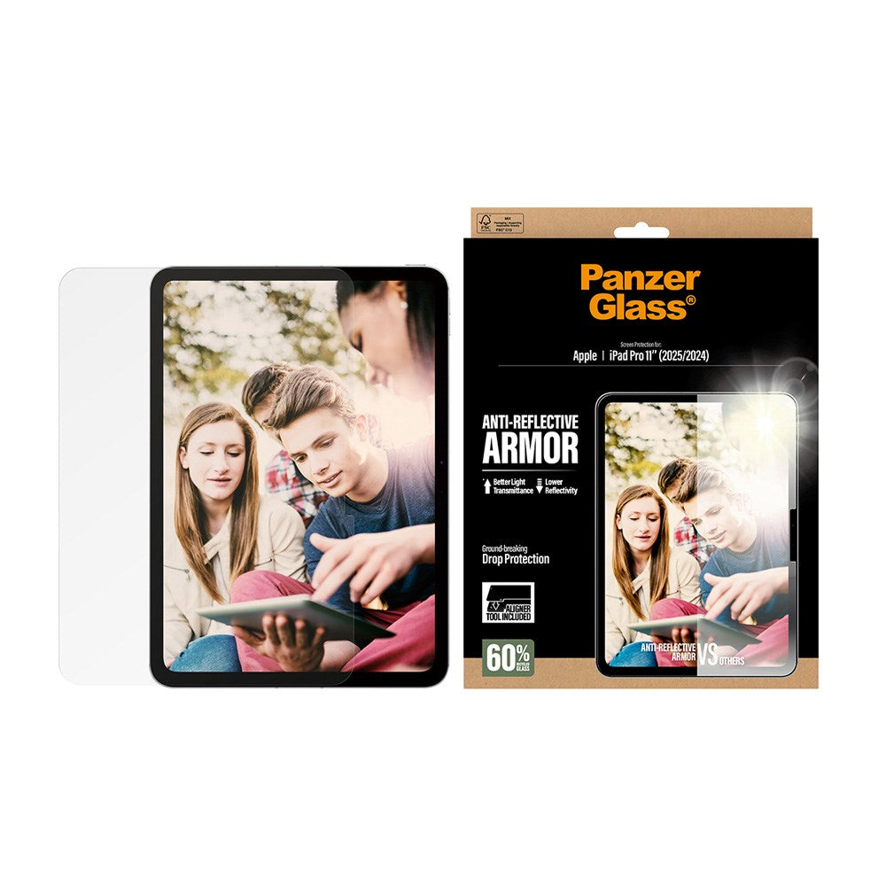 iPad Pro 11" (2025–2024) PanzerGlass® Antirefleks Skjermbeskytter Ultra-Wide Fit med Monteringsverktøy
