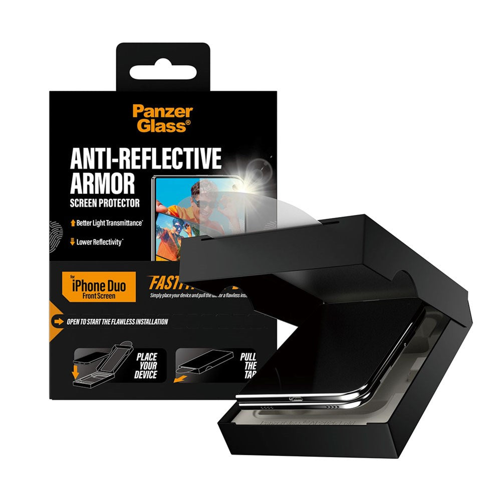 iPhone Duo PanzerGlass Skjermbeskytter med FastFit In-A-Box - Antirefleks - Gjennomsiktig