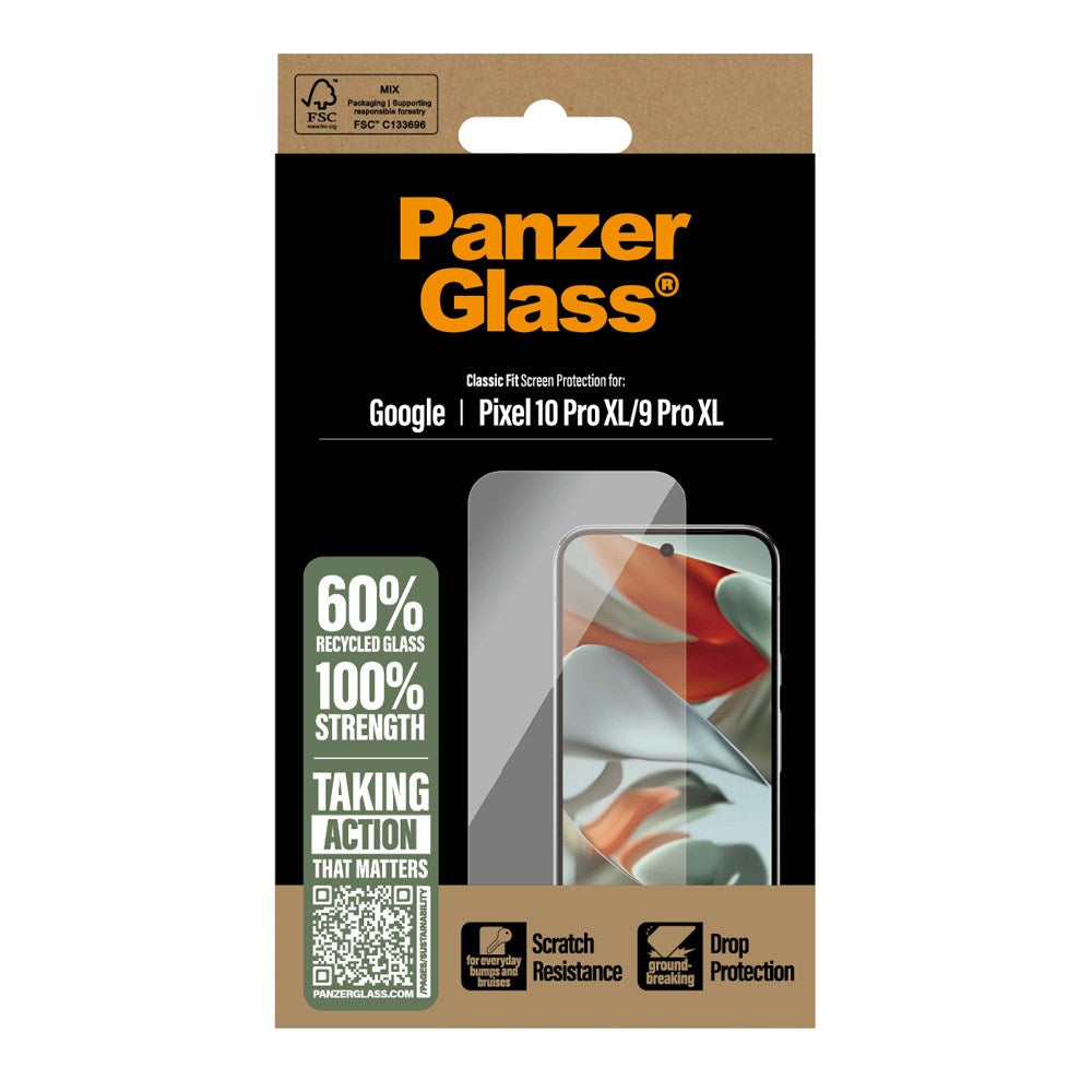 PanzerGlass Google Pixel 10 Pro XL / 9 Pro XL Skjermbeskytterglass - Classic Fit - Gjennomsiktig
