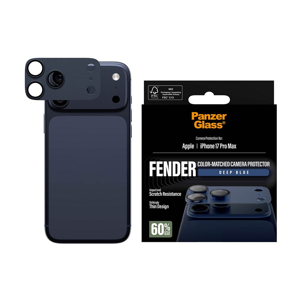 iPhone 17 Pro Max PanzerGlass FENDER Kameralinsebeskyttelse - Deep Blue