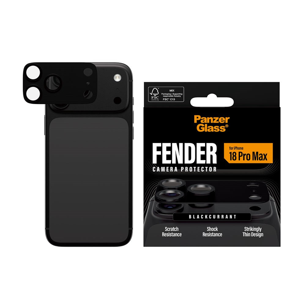 iPhone 18 Pro Max PanzerGlass FENDER Kameralinsebeskyttelse - Black Current