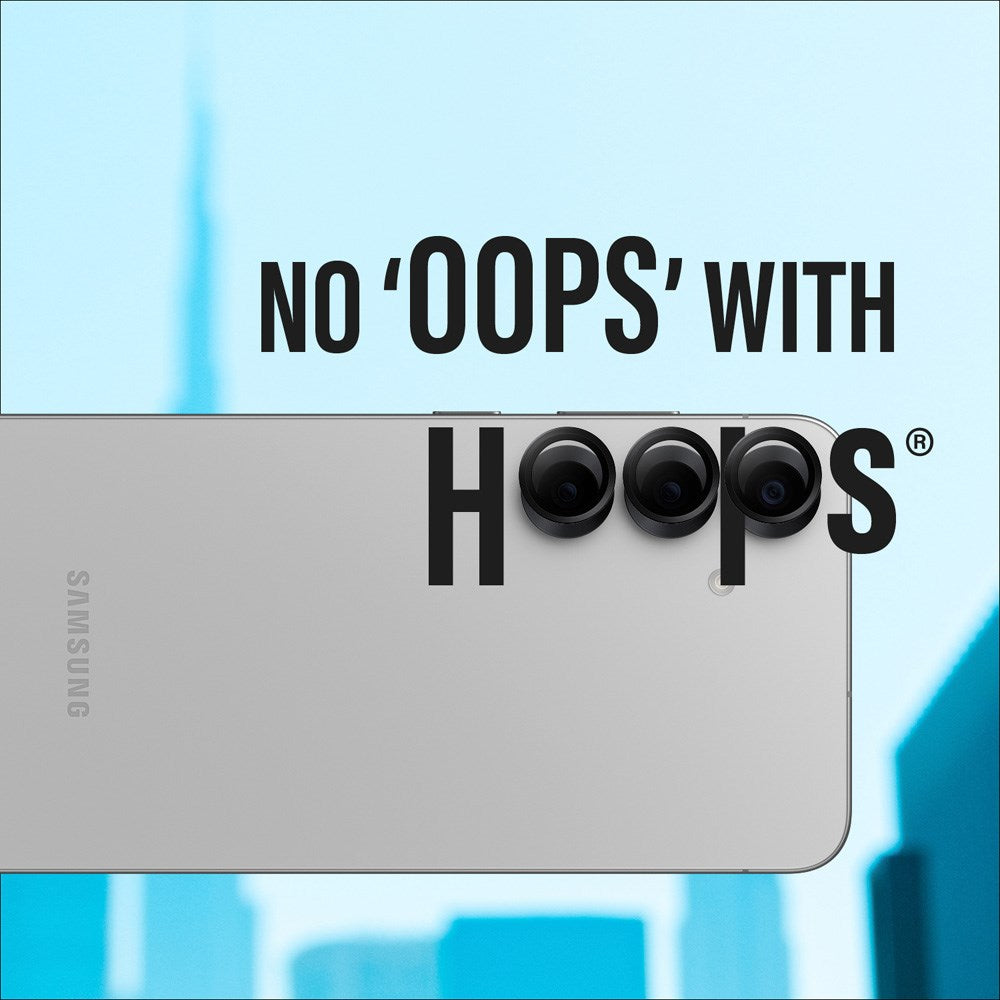 Samsung Galaxy S25 PanzerGlass Hoops - Kamerabeskyttelse - Gjennomsiktig / Svart