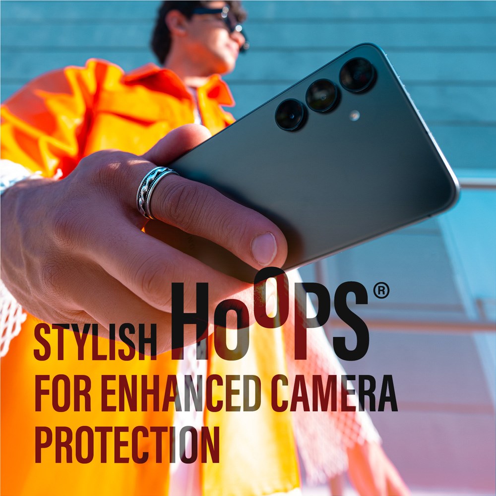 Samsung Galaxy S25 PanzerGlass Hoops - Kamerabeskyttelse - Gjennomsiktig / Svart