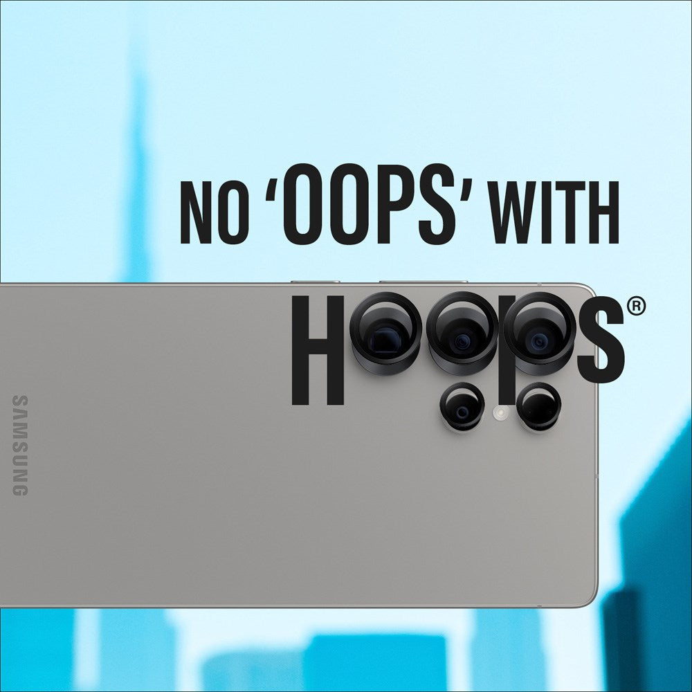 Samsung Galaxy S25 Ultra PanzerGlass Hoops - Kamerabeskyttelse - Gjennomsiktig / Svart