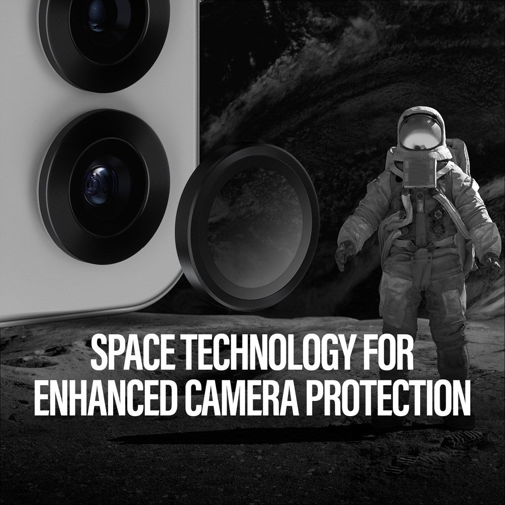 Samsung Galaxy S25 PanzerGlass Ceramic Hoops - Kamerabeskyttelse - Gjennomsiktig / Svart