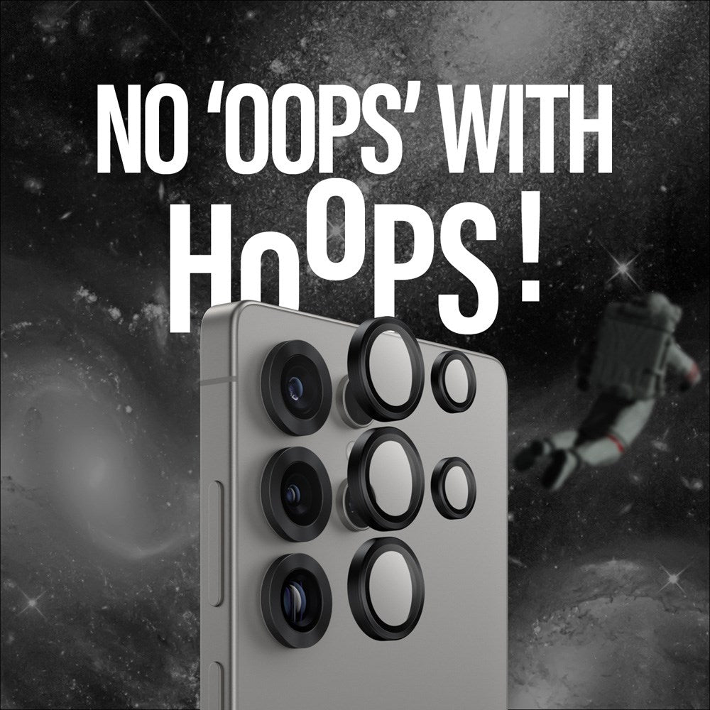 Samsung Galaxy S25 Ultra PanzerGlass Ceramic Hoops - Kamerabeskyttelse - Gjennomsiktig / Svart