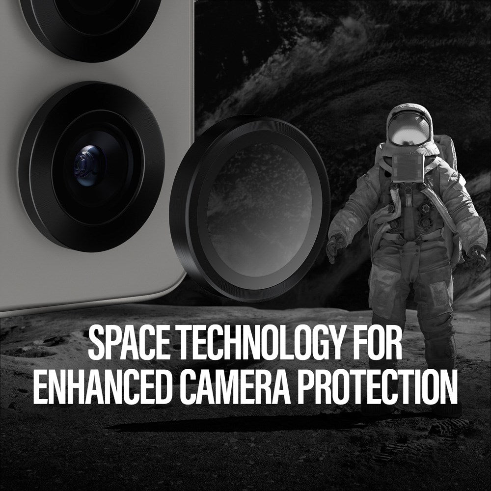 Samsung Galaxy S25 Ultra PanzerGlass Ceramic Hoops - Kamerabeskyttelse - Gjennomsiktig / Svart