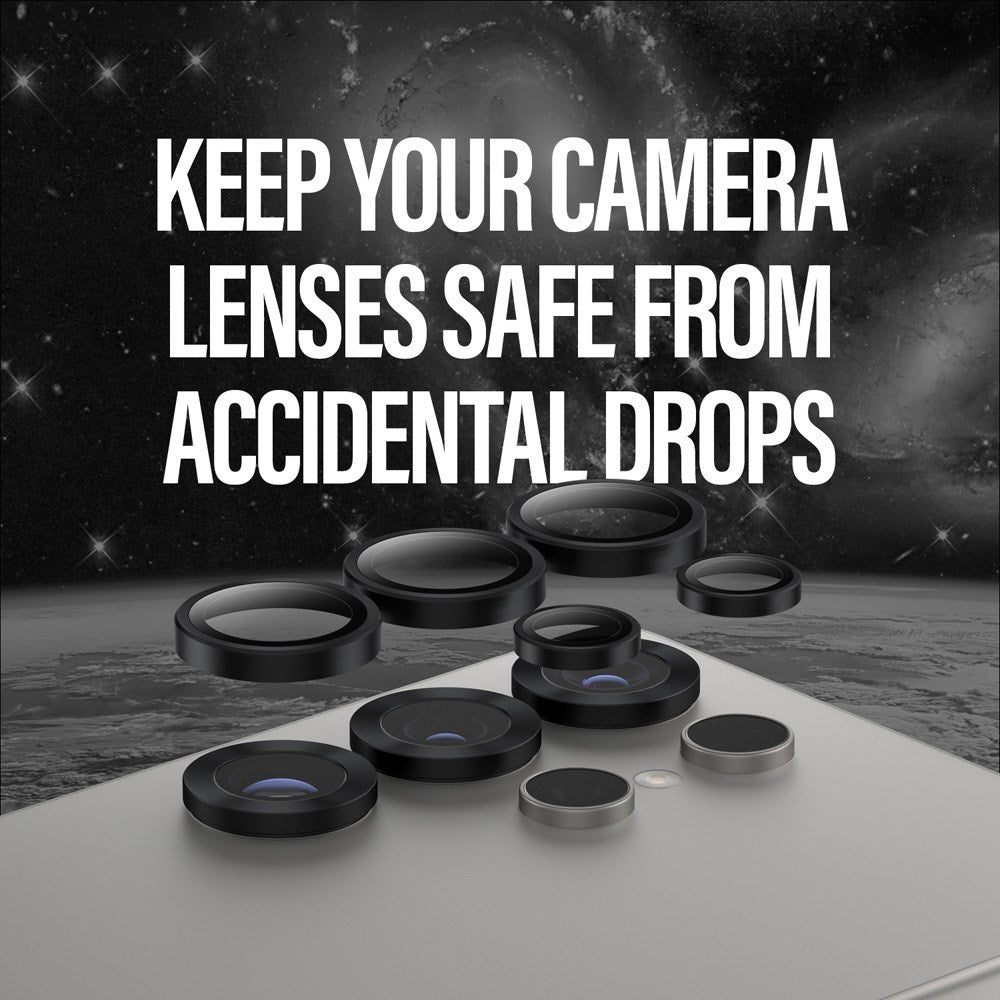 Samsung Galaxy S25 Ultra PanzerGlass Ceramic Hoops - Kamerabeskyttelse - Gjennomsiktig / Svart