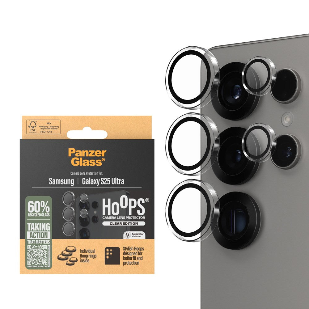 Samsung Galaxy S25 Ultra PanzerGlass Hoops - Kamerabeskyttelse - Gjennomsiktig