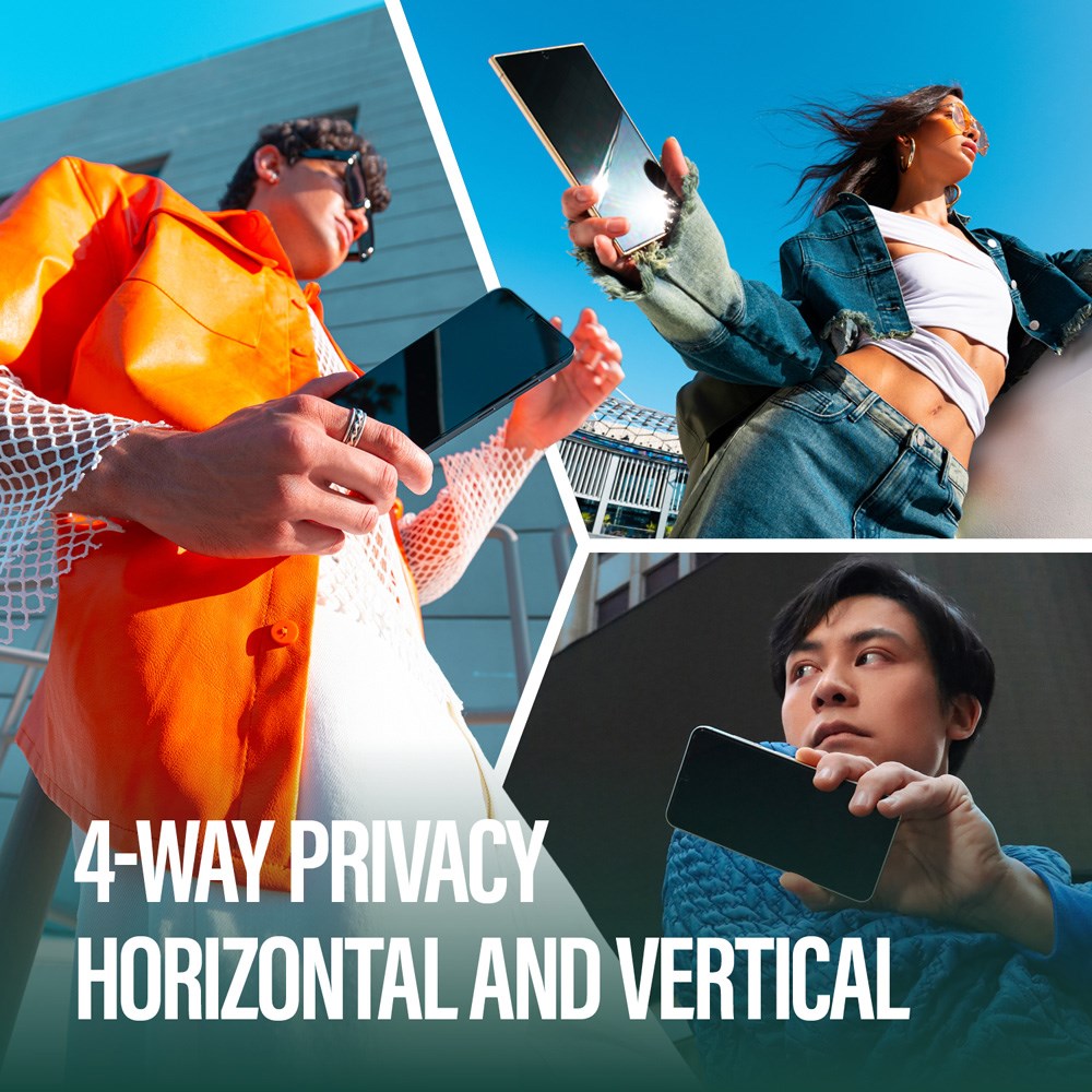 Samsung Galaxy S25+ (Plus) PanzerGlass Eco Matrix 4-Way Privacy Skjermbeskyttelse Ultra Wide Fit - Aligner Kit - Platinum Strength - Gjennomsiktig