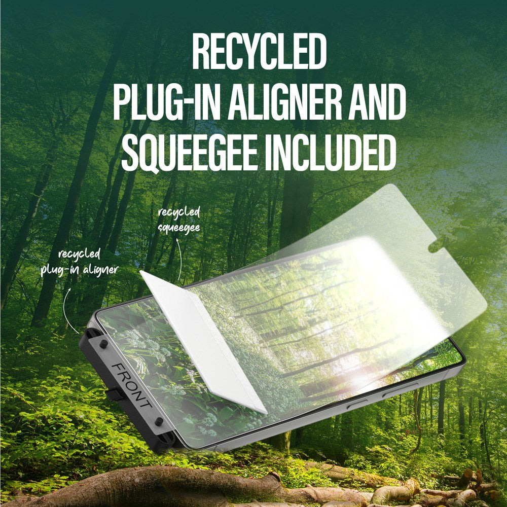 Samsung Galaxy S25 Ultra PanzerGlass Eco Matrix Skjermbeskytter Ultra Wide Fit - Aligner Kit - Platinum Strength - Gjennomsiktig