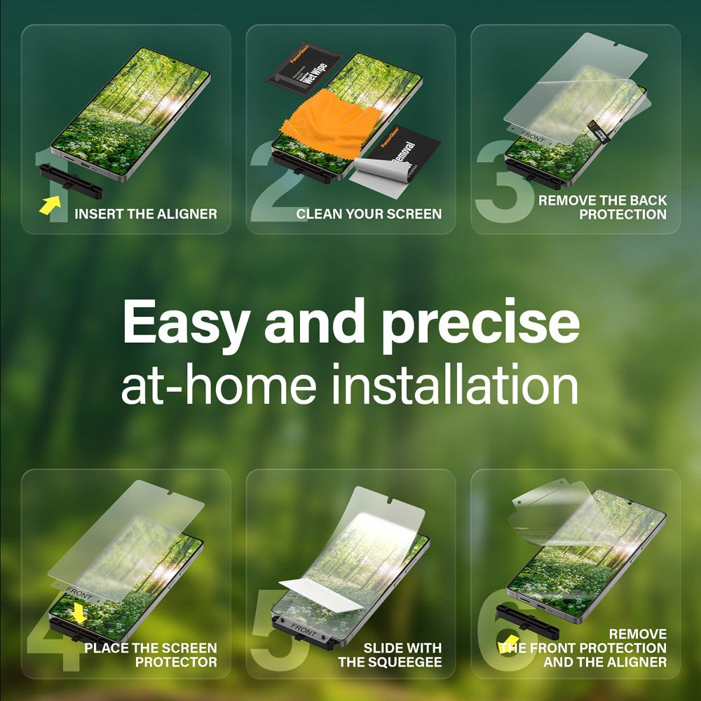 Samsung Galaxy S25 Ultra PanzerGlass Eco Matrix Skjermbeskytter Ultra Wide Fit - Aligner Kit - Platinum Strength - Gjennomsiktig