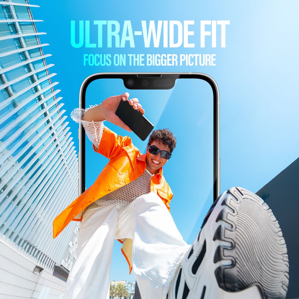 PanzerGlass® Skjermbeskytter - Ultra-Wide Fit for iPhone 16e / 14 / 13 / 13 Pro med EasyAligner - Gjennomsiktig