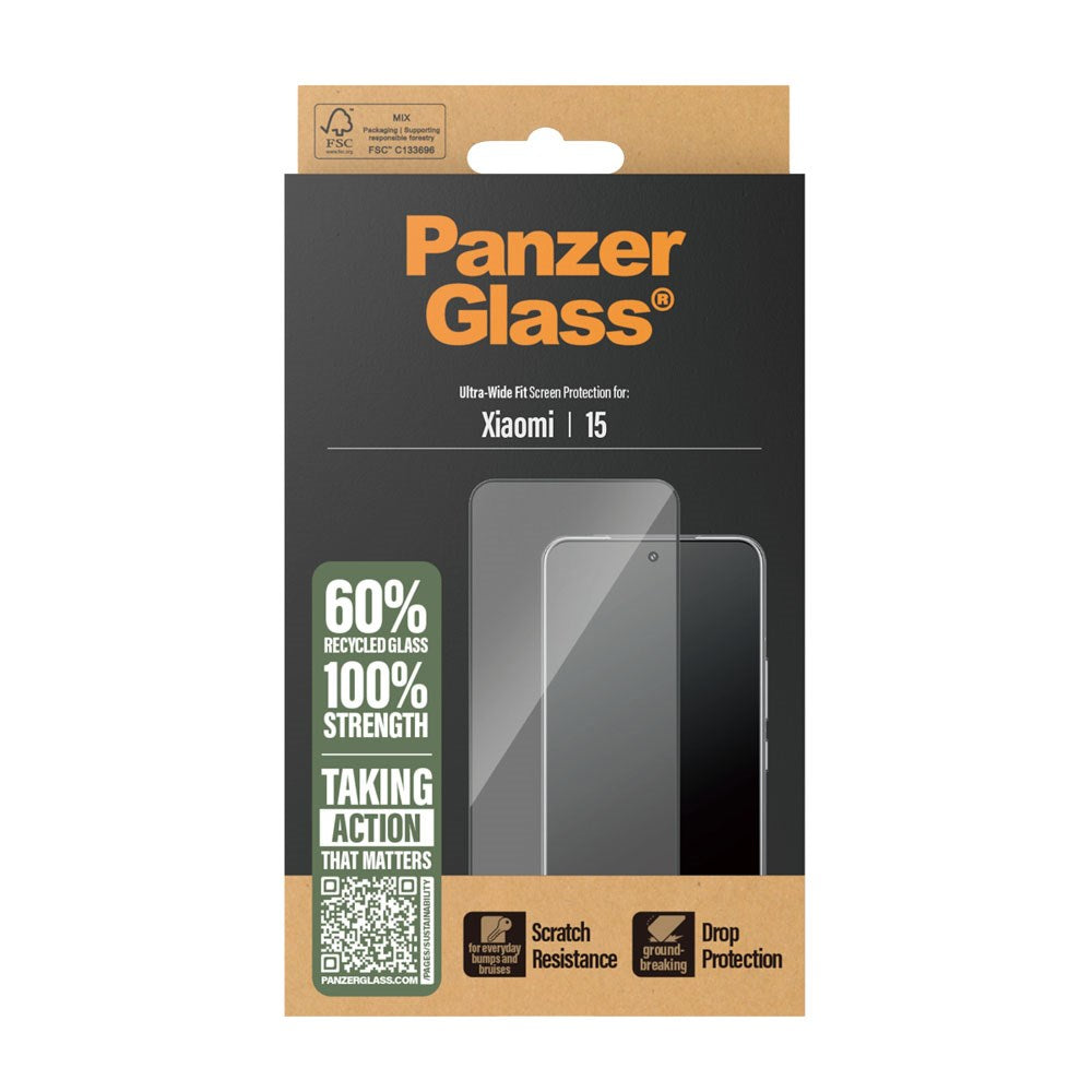 PanzerGlass® Skjermbeskytter - Ultra-Wide Fit for Xiaomi 15 med EasyAligner - Gjennomsiktig