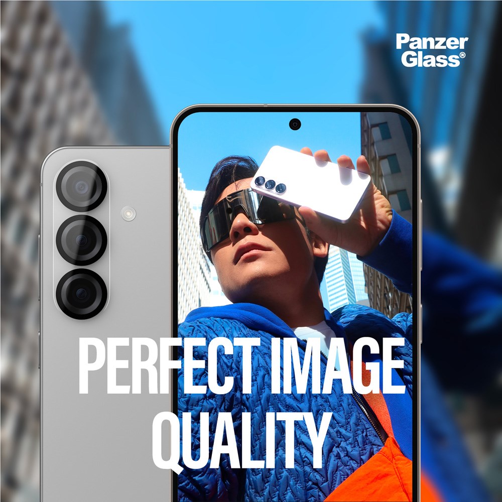 Samsung Galaxy S25 PanzerGlass PicturePerfect - Kamerabeskyttelse - Platinum Strength - Gjennomsiktig / Svart