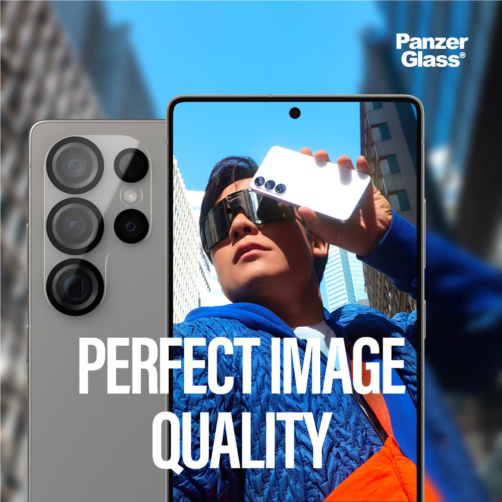 Samsung Galaxy S25 Ultra PanzerGlass PicturePerfect - Kamerabeskyttelse - Platinum Strength - Gjennomsiktig / Svart