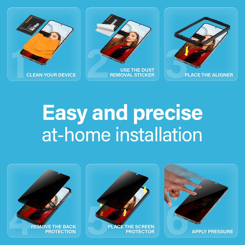 PanzerGlass Samsung Galaxy S25 - Ultra-Wide Fit Skjermbeskyttelsesglass - Privacy Funksjon - Gjennomsiktig