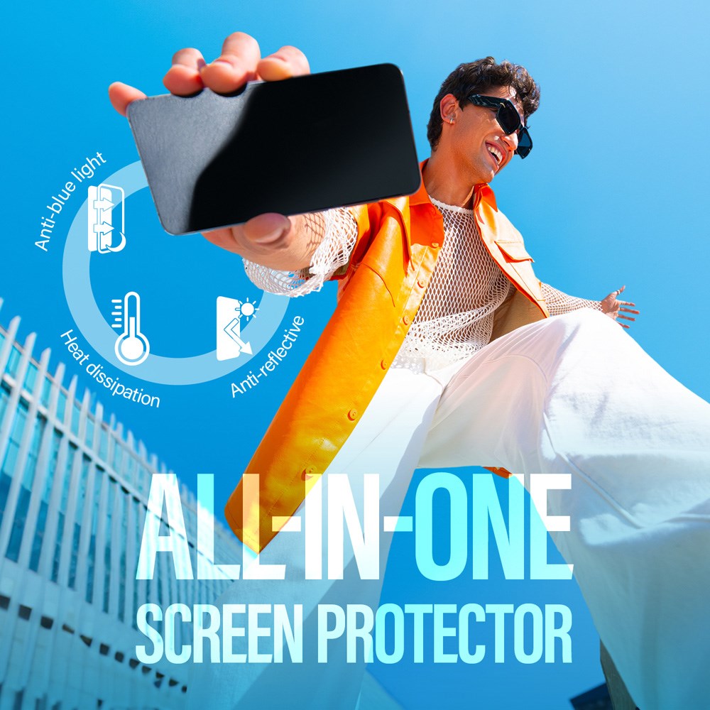 Samsung Galaxy S25 PanzerGlass Ultra Wide Fit All-in-One Skjermbeskyttelse - Anti-Reflective - Anti-Blue Light - Heat Dissaption - Gjennomsiktig