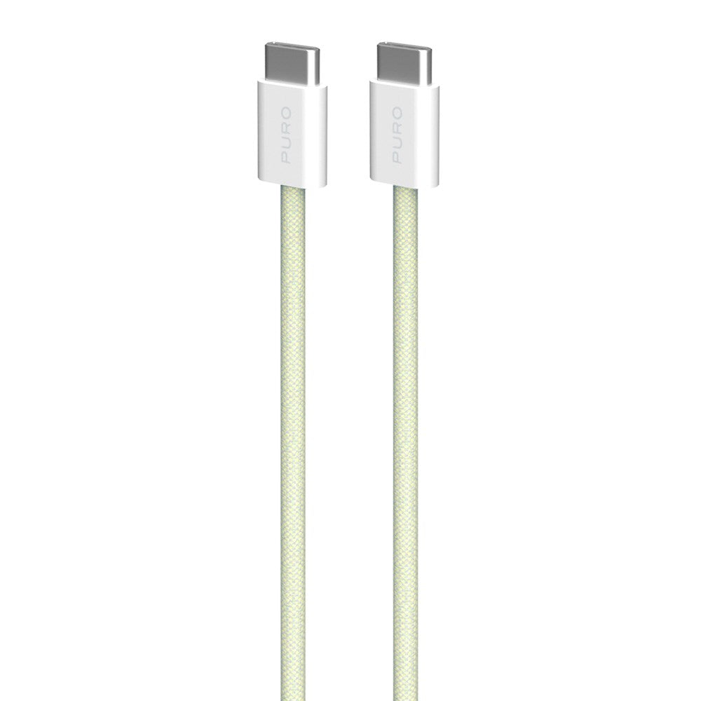 Puro Flettet USB-C Kabel – 1,5m, 60W og 480Mbps Dataoverføring - Gul