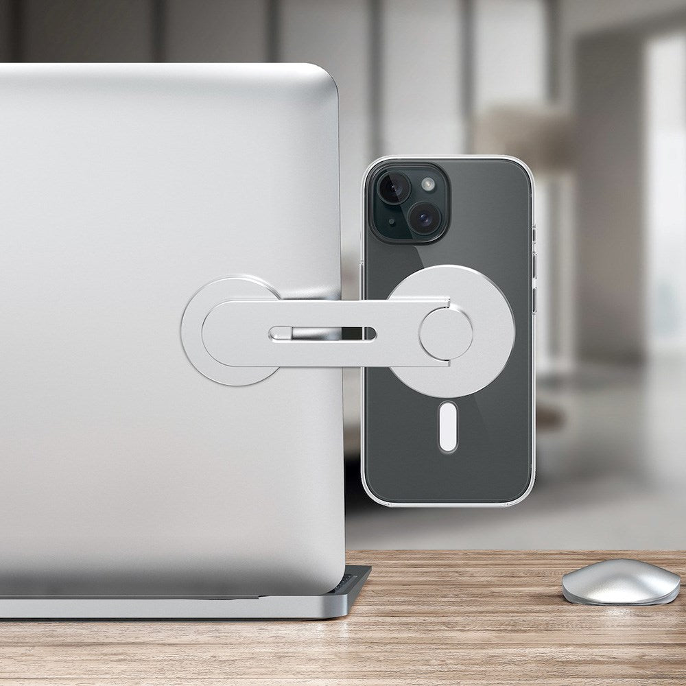 Puro Mag Mount Selvklebende Mobilholder for Datamaskin - MagSafe Kompatibel - Sølv