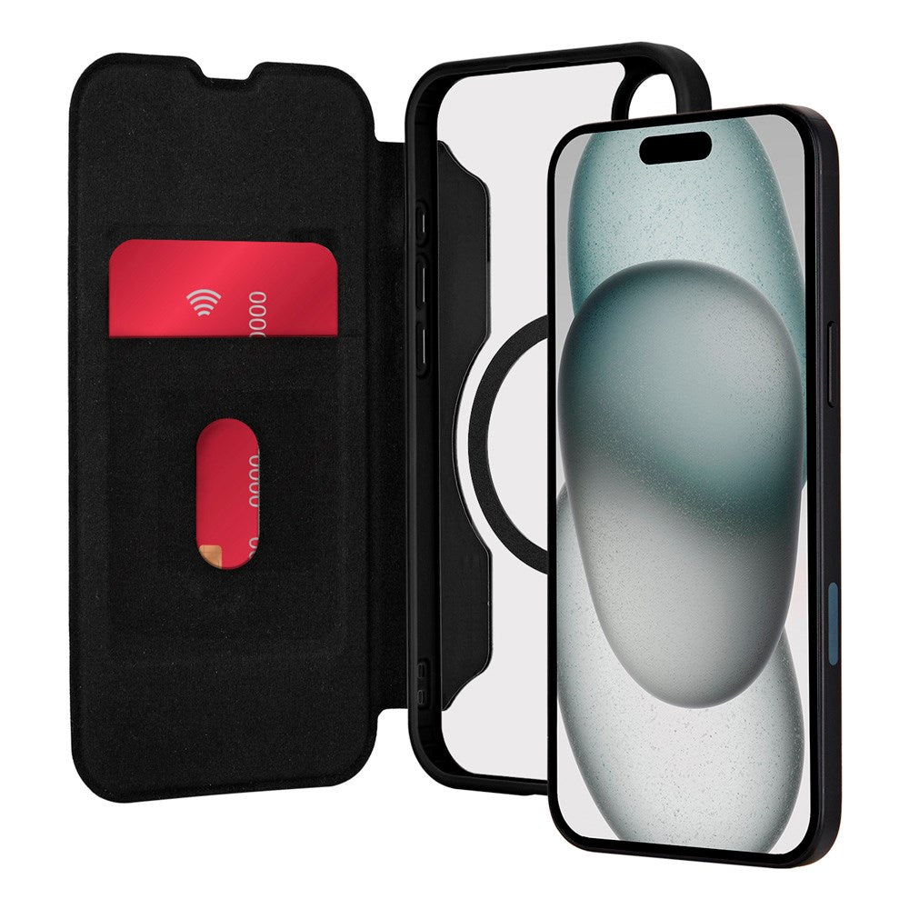 iPhone 16 - Puro Booklet Flip Deksel - MagSafe Kompatibel - Svart