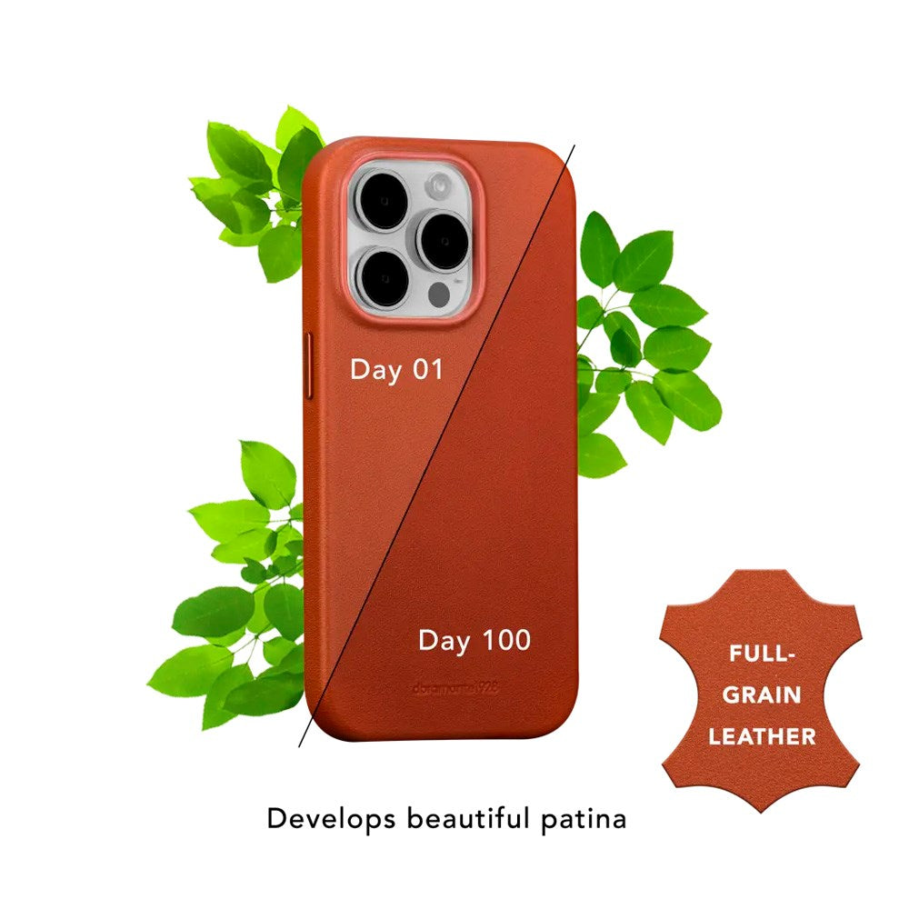 dbramante1928 iPhone 16e / 15 / 14 / 13 Roskilde Deksel - 100 % Ekte Skinn - MagSafe-Kompatibel - Tan