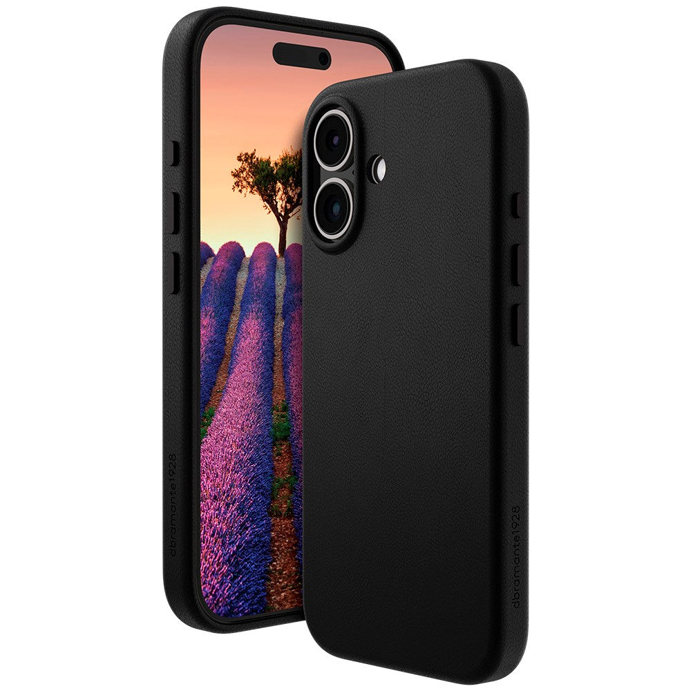 Dbramante1928 iPhone 16 Roskilde Deksel - 100 % Ekte Skinn- MagSafe-Kompatibel - Svart