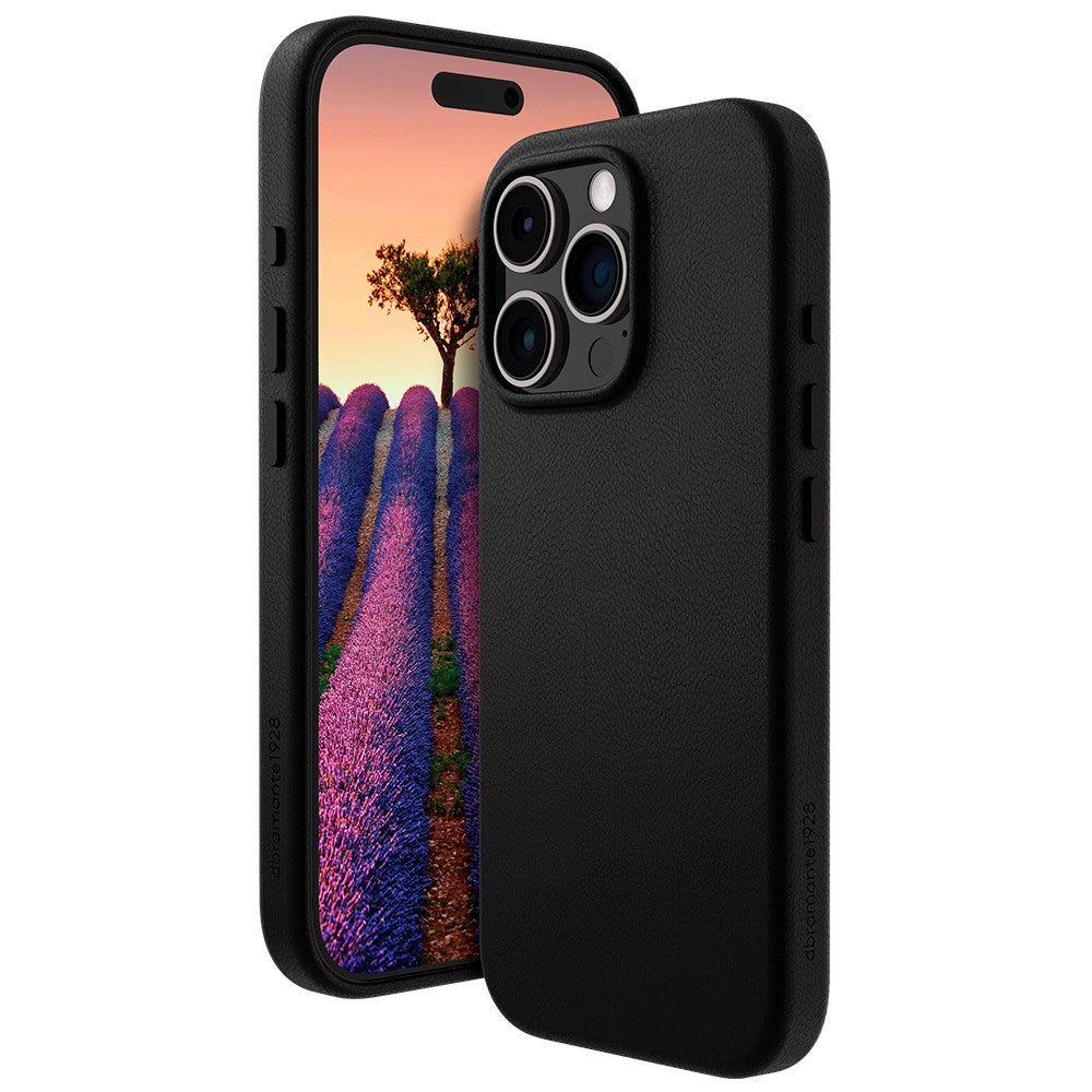 Dbramante1928 iPhone 16 Pro Roskilde Deksel - 100 % Ekte Skinn - MagSafe-Kompatibel - Svart