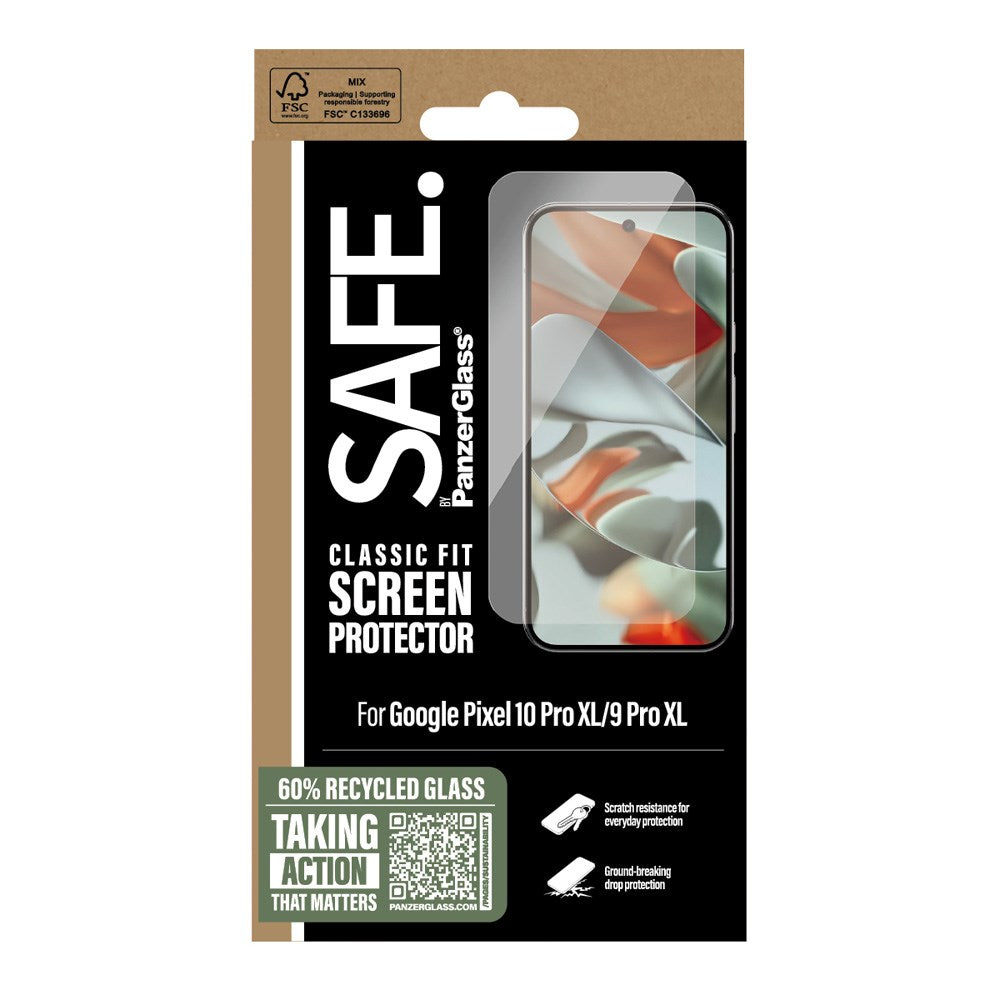 SAFE by PanzerGlass Google Pixel 10 Pro XL / 9 Pro XL Classic Fit Skjermbeskyttelsesglass - Gjennomsiktig