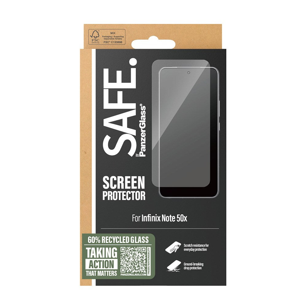 SAFE by PanzerGlass Infinix Note 50x Classic Fit Skjermbeskyttelsesglass - Gjennomsiktig