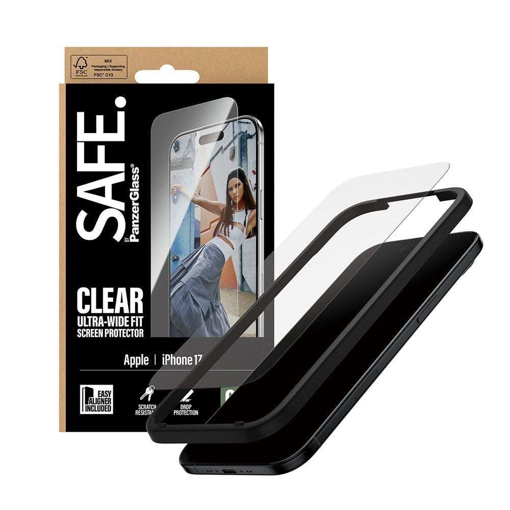 SAFE by PanzerGlass iPhone Air Ultra-Wide Fit Skjermbeskyttelsesglass - Gjennomsiktig