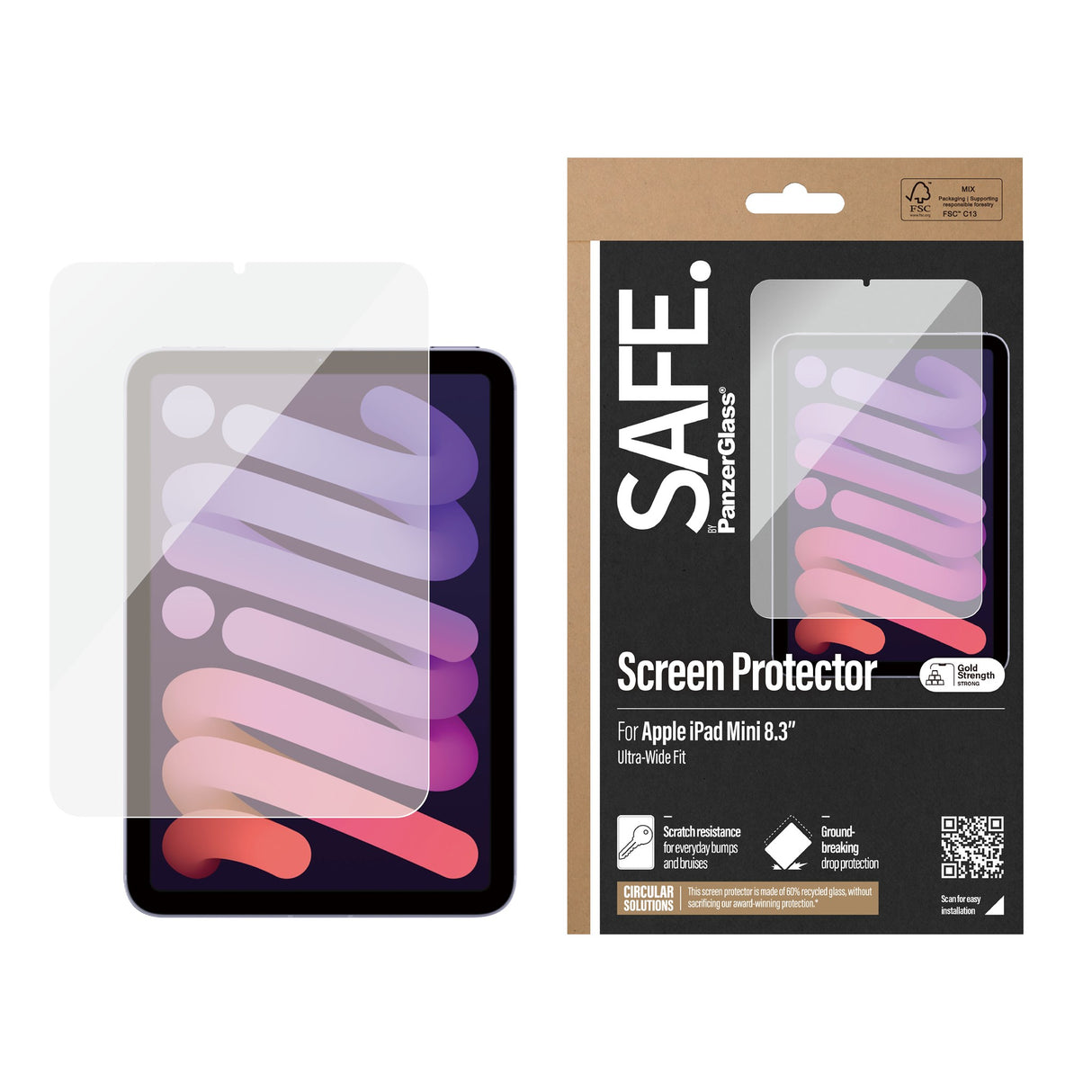 SAFE by PanzerGlass® iPad Mini (2024) / (2021) Skjermbeskytter - Ultra-Wide Fit