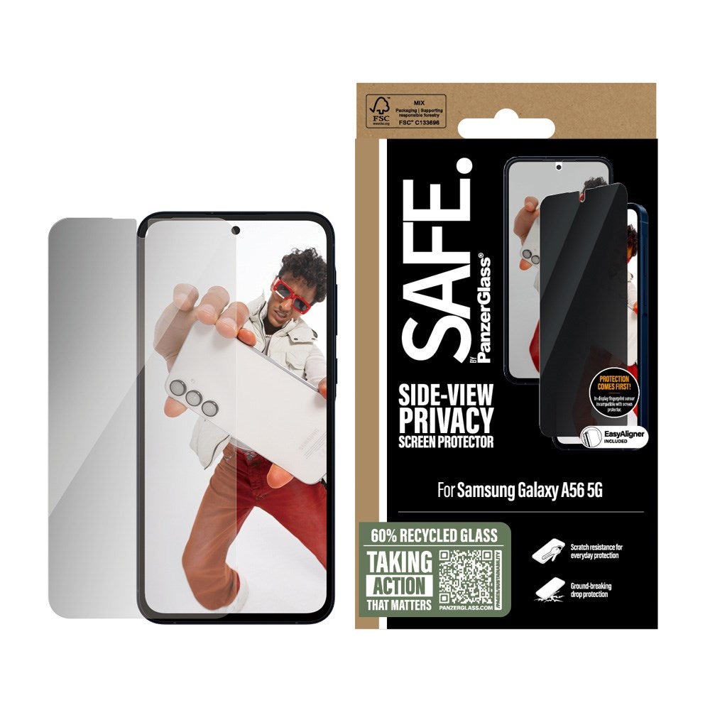 SAFE by PanzerGlass Samsung Galaxy A56 (5G) Ultra-Wide Fit Skjermbeskyttelsesglass - Privacy Funksjon - Gjennomsiktig