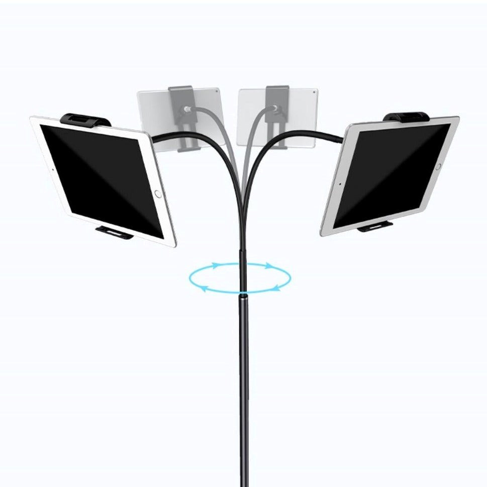 Nettbrett GulvStativ 360° Fleksibelt - Sort