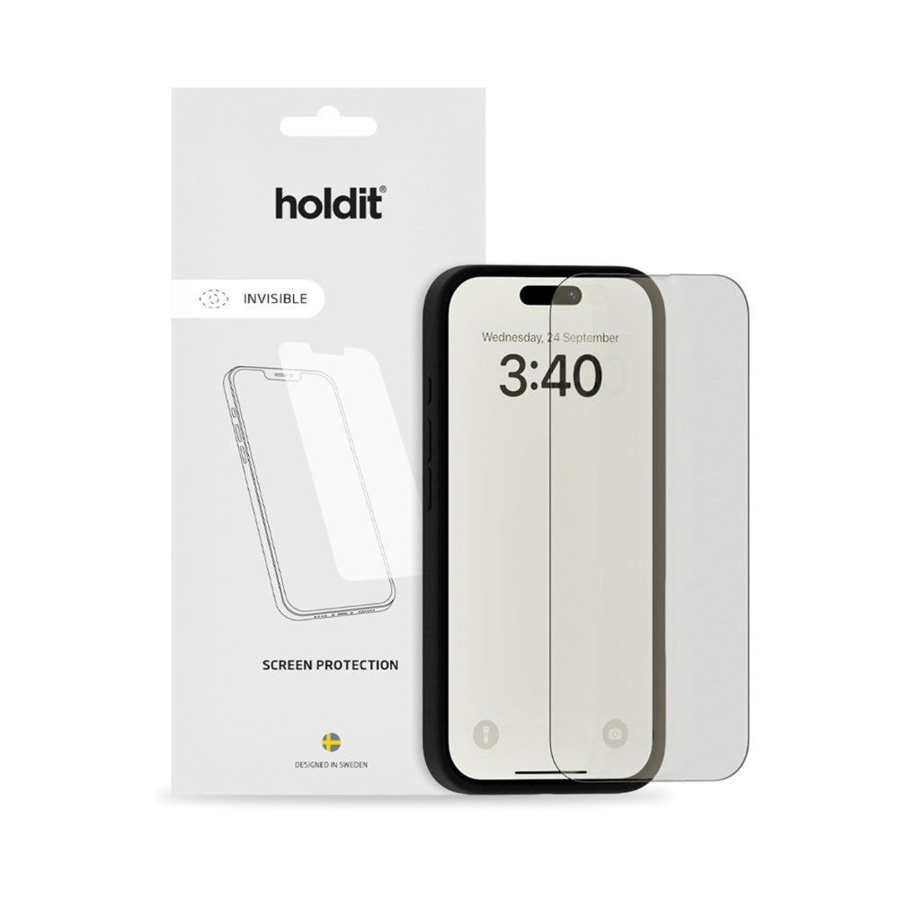 iPhone 14 / 13 / 13 Pro Holdit Skjermbeskytter Herdet Glass 9H - Case Friendly - Gjennomsiktig