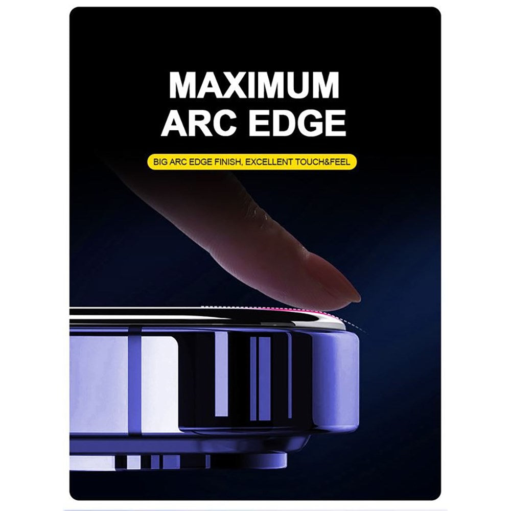 iPhone 16 Pro Max Mobile Origin Skjermbeskyttelsesglass m. Applikator - Gjennomsiktig / Svart Kant