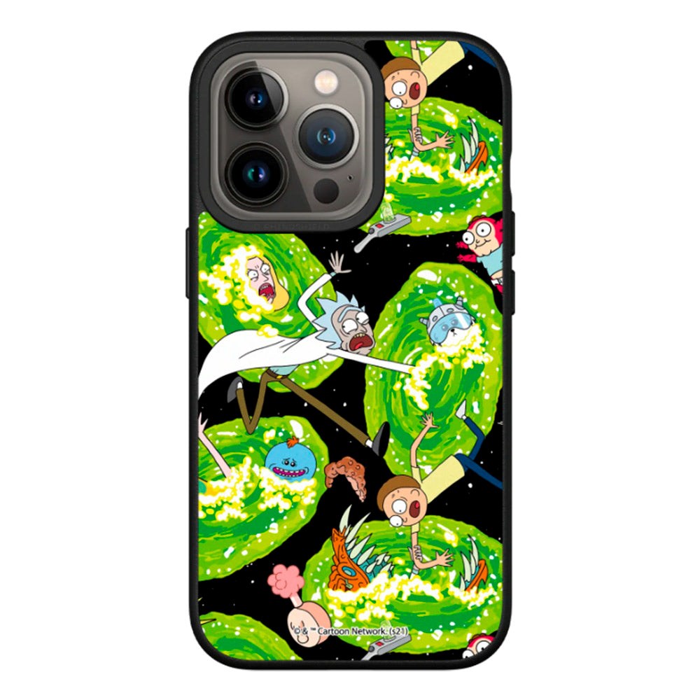 iPhone 13 Pro RhinoShield SolidSuit Håndverker Deksel med Rick and Morty - Portal Pattern