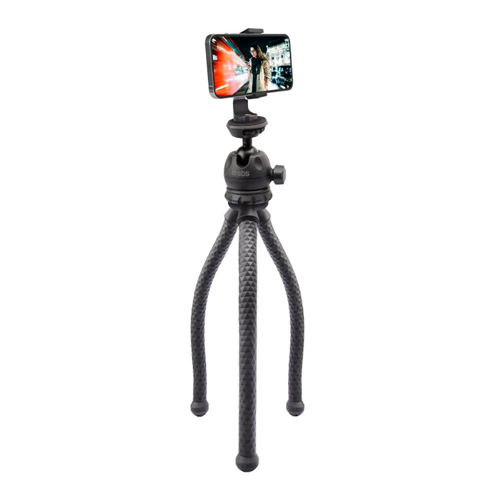 SBS Squid Tripod Pro - Stativ for Smarttelefon / Kamera - Maks mobil: 60 - 95 mm - Svart
