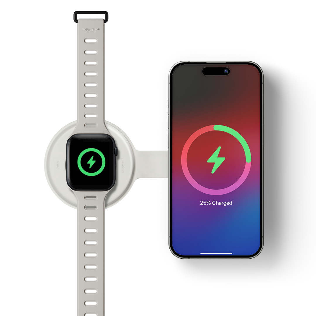 Native Union Voyage 2-i-1 Qi2 Trådløs Lader - Beige