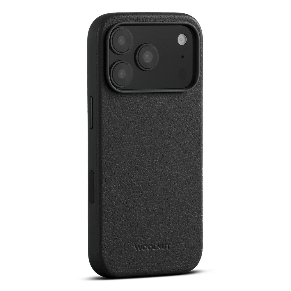 WOOLNUT iPhone 17 Pro Ekte Skinn Deksel - MagSafe Kompatibel - Svart