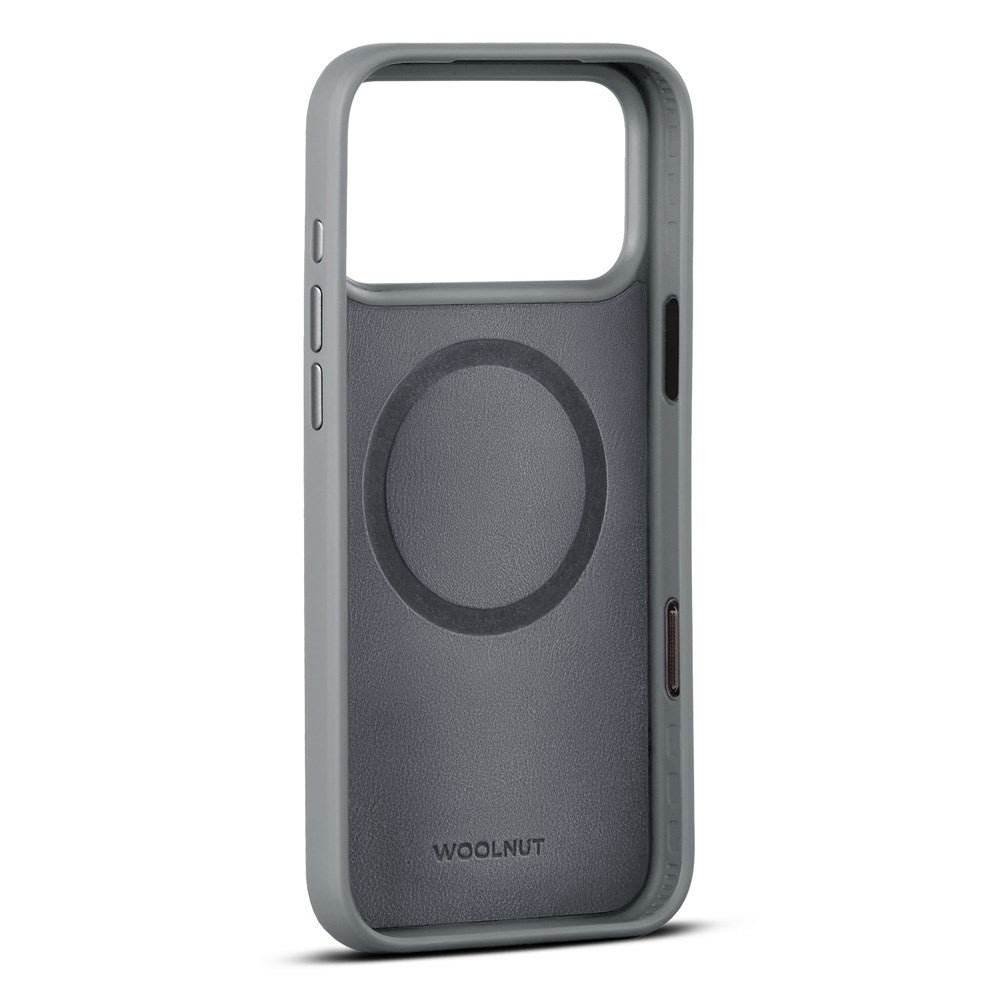 WOOLNUT iPhone 17 Pro Max Ekte Skinn Deksel - MagSafe Kompatibel - Grå