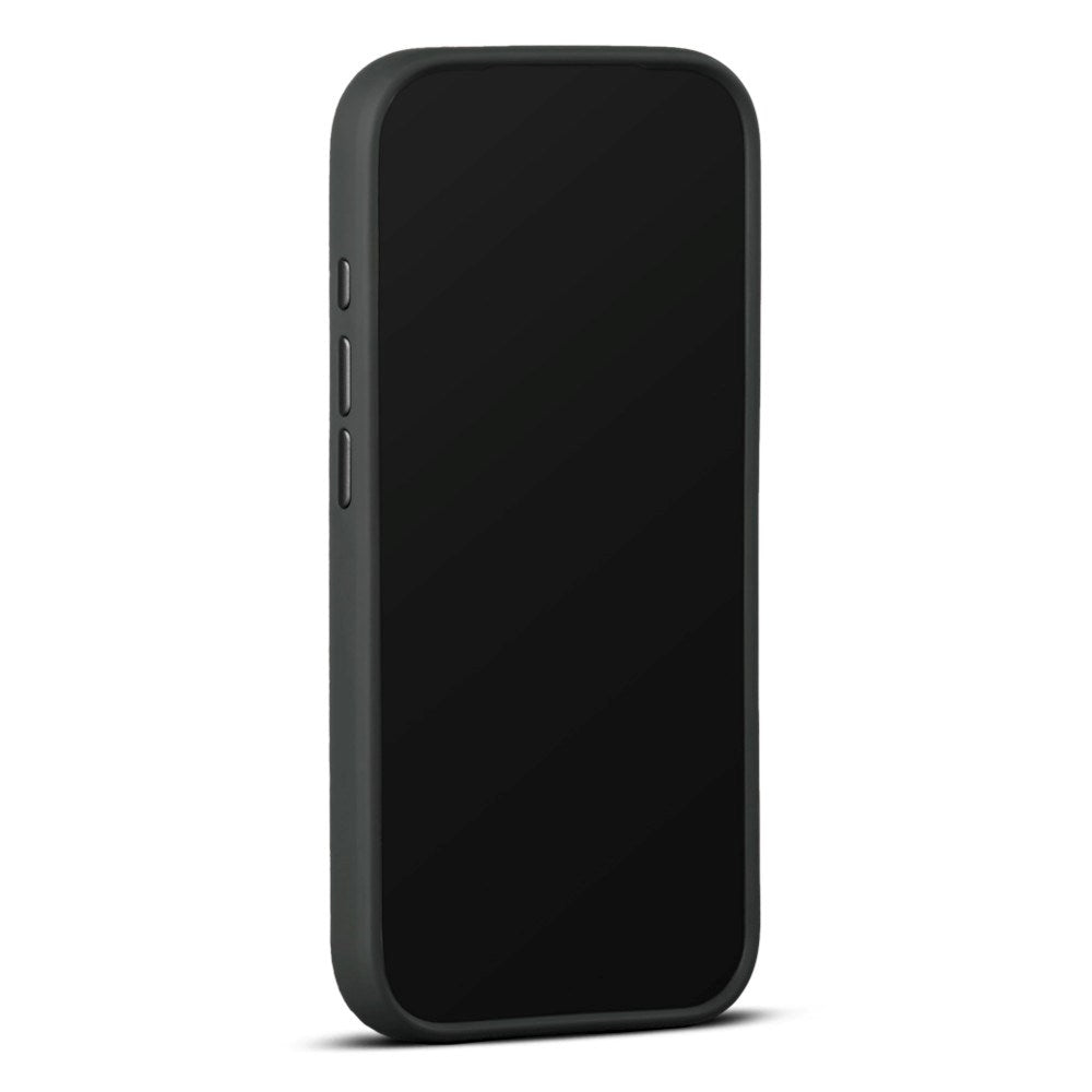 iPhone 18 Pro WOOLNUT Ekte Skinn Deksel - MagSafe Kompatibel - Svart
