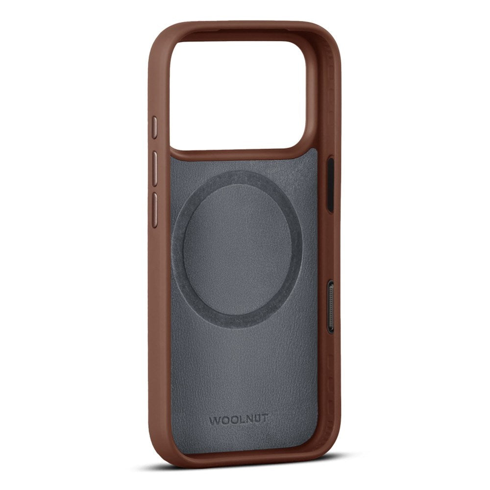 iPhone 18 Pro Max WOOLNUT Ekte Skinn Deksel - MagSafe Kompatibel - Brun
