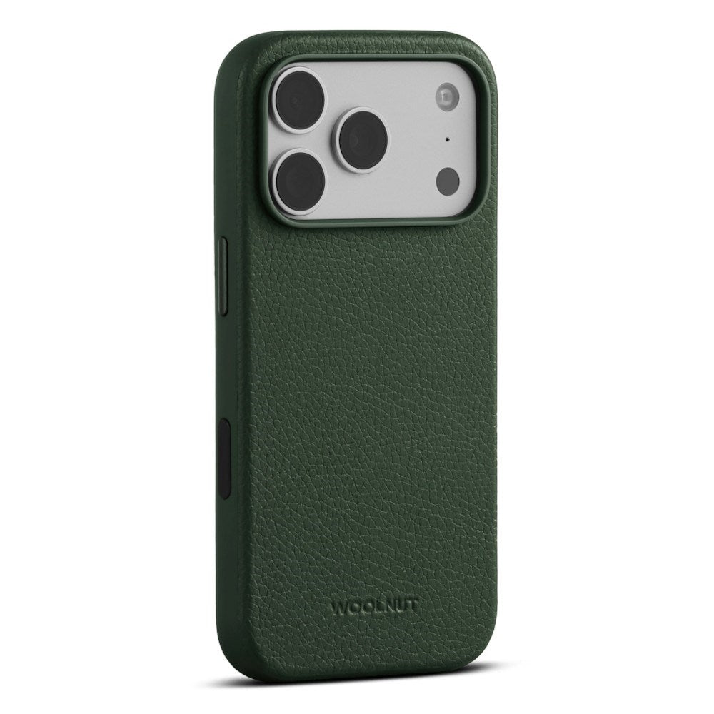iPhone 18 Pro Max WOOLNUT Ekte Skinn Deksel - MagSafe Kompatibel - Grønn