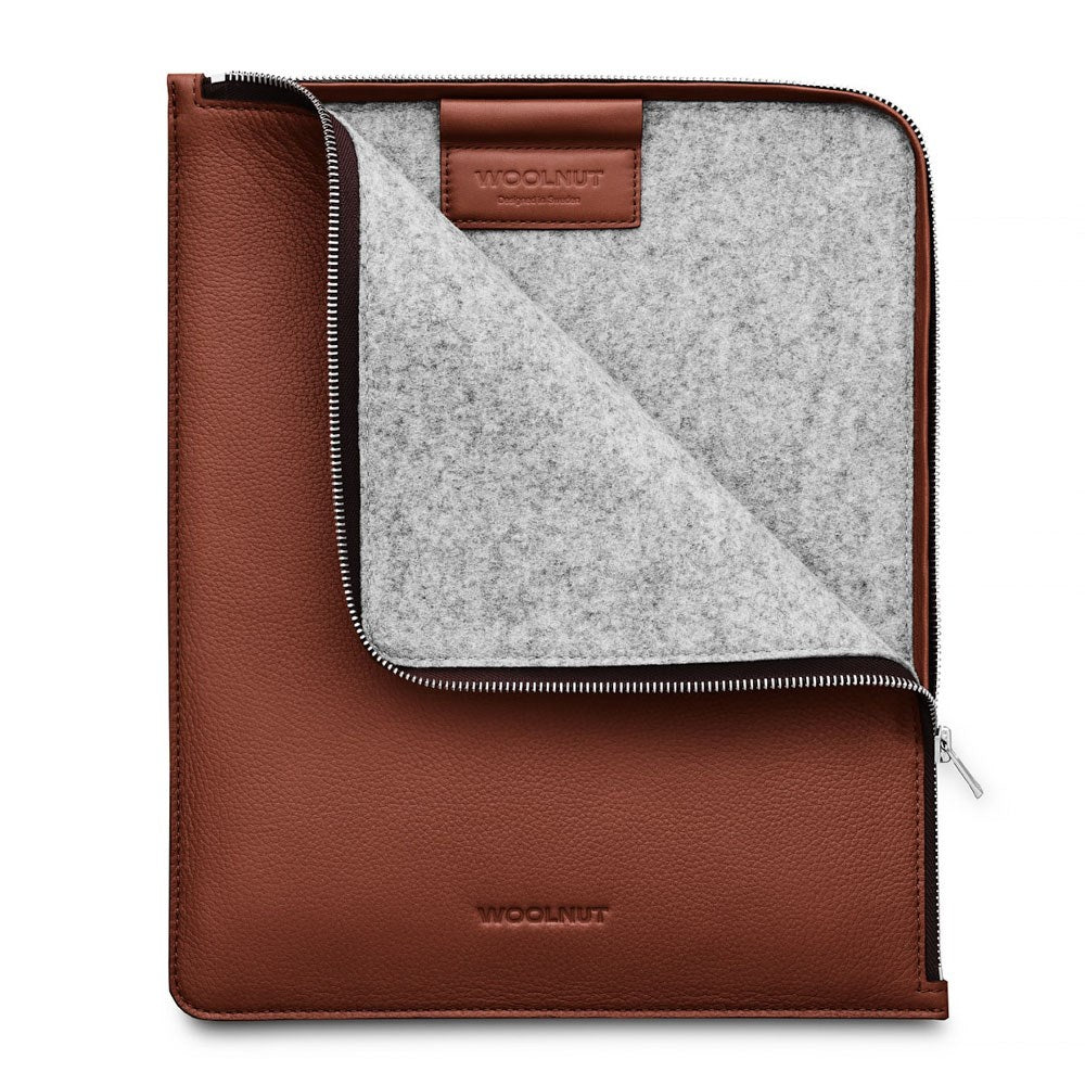 Woolnut iPad / Tablet (26.5 x 32.5 cm) Ekte Skinn Folio Sleeve - Brun